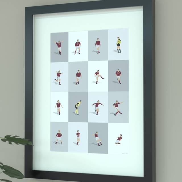 Hearts Legends Illustrated Poster - Tynecastle Park Icons Print Edinburgh Football Art - image 1