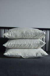 striped Linen Pillow Covers Home Decor, Bedroom Body Cover, Farmhouse Pillow, Throw Pillows, Floor Denim Bedding - thumbnail 1
