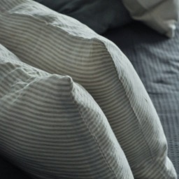 striped Linen Pillow Covers Home Decor, Bedroom Body Cover, Farmhouse Pillow, Throw Pillows, Floor Denim Bedding - thumbnail 3