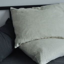 striped Linen Pillow Covers Home Decor, Bedroom Body Cover, Farmhouse Pillow, Throw Pillows, Floor Denim Bedding - thumbnail 2