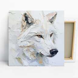 Wolf Art, Canvas Or Poster, Abstract Modern Minimalist Decor, Living Room Bedroom Entryway Office Wall White Grey Multicolor Black - thumbnail 1