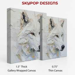 Wolf Art, Canvas Or Poster, Abstract Modern Minimalist Decor, Living Room Bedroom Entryway Office Wall White Grey Multicolor Black - thumbnail 2