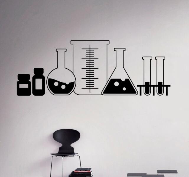 Laboratory Glass Wall Decal Vinyl Sticker Chemistry Classroom Art Decor Home Interior Room Custom Design Window Bedroom Ideas 8(Shy - image 1