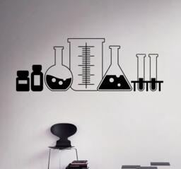 Laboratory Glass Wall Decal Vinyl Sticker Chemistry Classroom Art Decor Home Interior Room Custom Design Window Bedroom Ideas 8(Shy