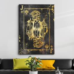 Jack Skull Playing Cards King Ace Love Wife Husband His Hers Son Family, Framed Canvas Wall Art Poster Print, Home Office & Room Decor, Gift - thumbnail 1