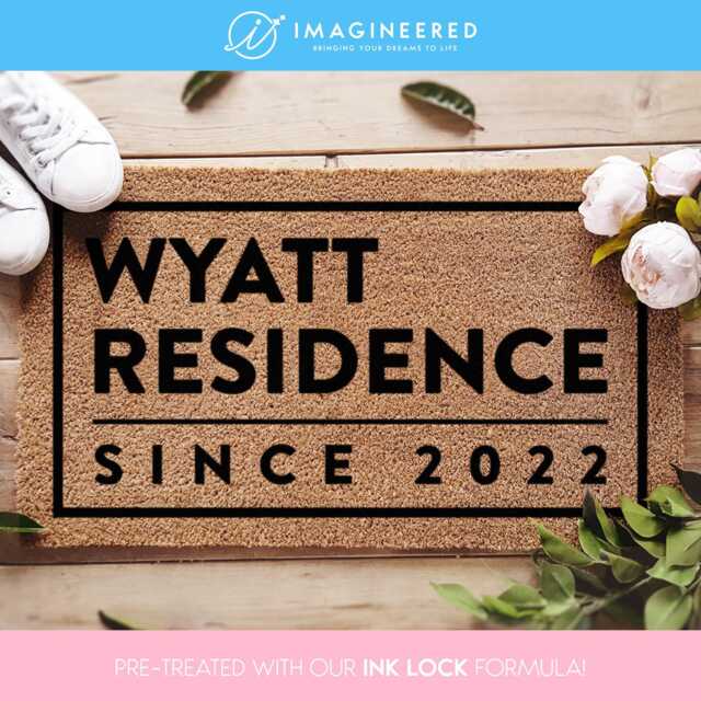 Personalized Residence Door Mat - Custom Established Doormat Housewarming Gift New Home Welcome Realtor Closing - image 1