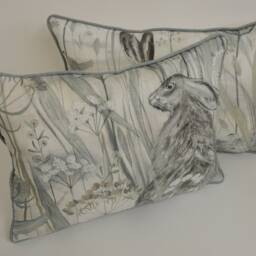 Sanderson - Dune Hares Mist/Pebble Delightful British Winter Seascape Designer Cushion Cover Luxury Throw Pillow Handmade Home Dec - thumbnail 3