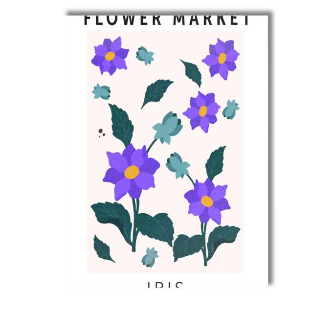Purple Iris Floral Botanical Garden Illustration Contemporary Canvas Wall Art Print Decor Picture Ready To Hang - image 1