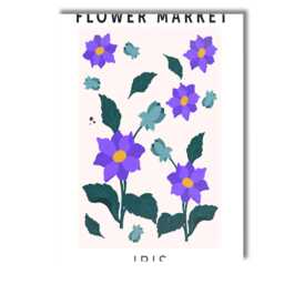 Purple Iris Floral Botanical Garden Illustration Contemporary Canvas Wall Art Print Decor Picture Ready To Hang