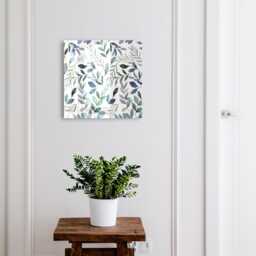 Plant Watercolors Key Cabinet For Home, Blue Industrial Box, Watercolor Flowers & Plants, Nature Lovers