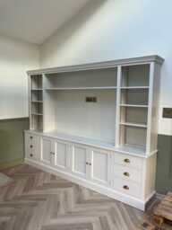 Tv/Entertainment Media Unit With Open Shelving & 2 Cupboards 6 Drawers, Free Standing, Painted