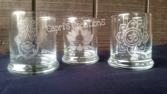 Set Of 3 Candle Holders, Zen Etched Glassware, Holders, Zen, Unique Gift, Great Gift Ideas - image 1