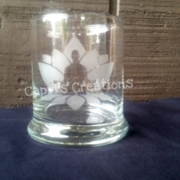 Set Of 3 Candle Holders, Zen Etched Glassware, Holders, Zen, Unique Gift, Great Gift Ideas - thumbnail 2