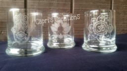 Set Of 3 Candle Holders, Zen Etched Glassware, Holders, Zen, Unique Gift, Great Gift Ideas - thumbnail 1