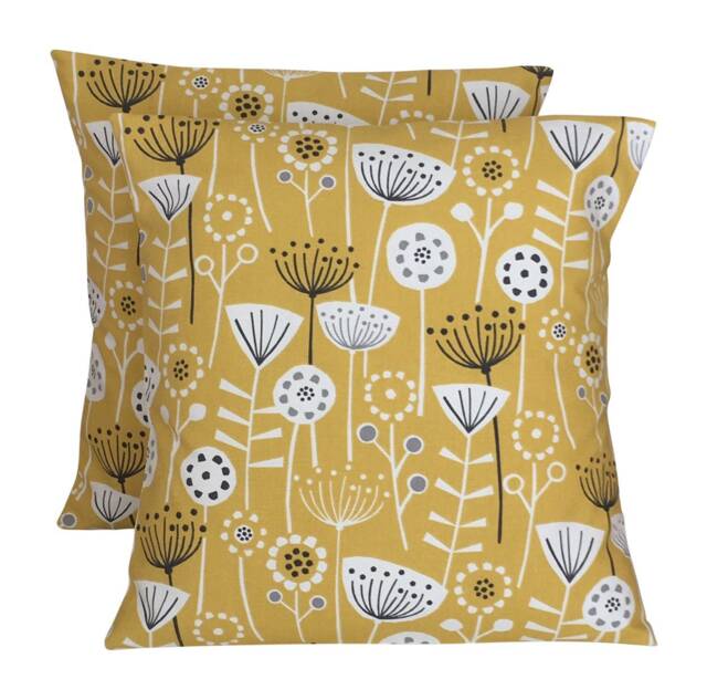 "1 X Fryetts Bergen Ochre Yellow Grey Cushion Covers 16"" 18"" 20"" 22"" 24" - image 1