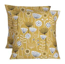 "1 X Fryetts Bergen Ochre Yellow Grey Cushion Covers 16"" 18"" 20"" 22"" 24"