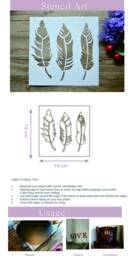 Feather Stencil - Diy Decor Craft Stencil Scrapbooking Template Painting Wall - 42010-A - thumbnail 1