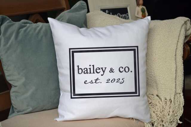 Personalized Pillow, 2nd Anniversary Gift Idea, Last Name Mother's Day, Family Cotton Newlywed - image 1