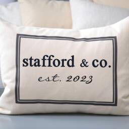 Personalized Pillow, 2nd Anniversary Gift Idea, Last Name Mother's Day, Family Cotton Newlywed - thumbnail 2