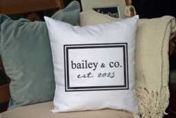 Personalized Pillow, 2nd Anniversary Gift Idea, Last Name Mother's Day, Family Cotton Newlywed - thumbnail 1