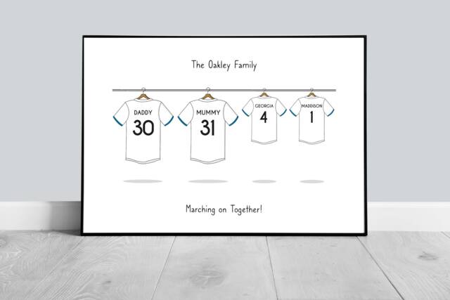 Family Football Shirt Print, Personalised Bedroom Prints, Print - image 1