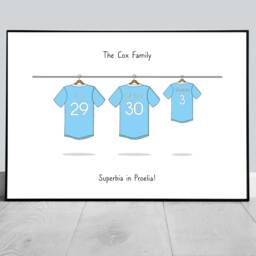 Family Football Shirt Print, Personalised Bedroom Prints, Print - thumbnail 2