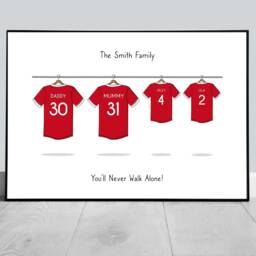 Family Football Shirt Print, Personalised Bedroom Prints, Print - thumbnail 3