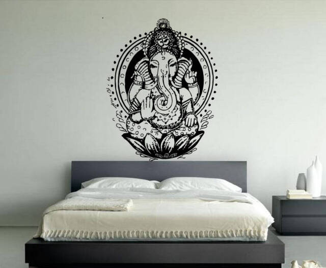 Ganesha Elephant Lord Of Success Hindu Hand God Buddha Indian Design Wall Vinyl Decal Art Sticker Home Modern Stylish Interior Decor Vg140 - image 1