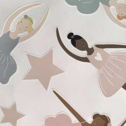 Ballerina Fabric Wall Stickers Reusable Nursery Decor - thumbnail 3