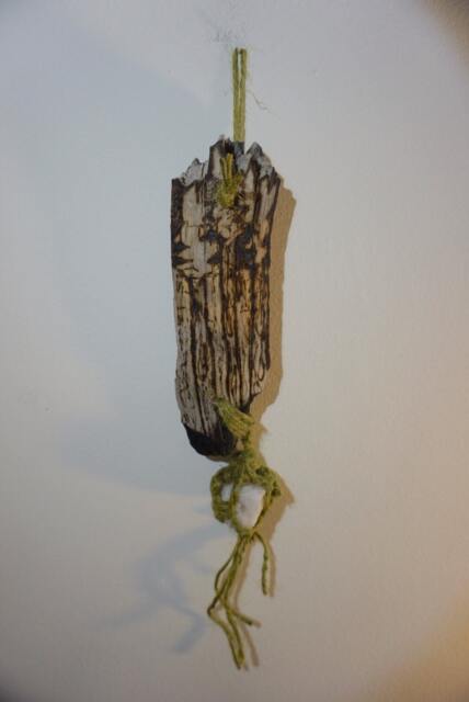 Driftwood Wall Hanging With Macrame Rock - Woodburning Art - image 1