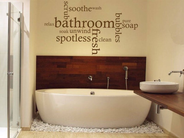 Bathroom Wall Quote Word Cloud, Art Sticker, Decal, Modern Transfer, Tattoo - image 1