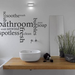 Bathroom Wall Quote Word Cloud, Art Sticker, Decal, Modern Transfer, Tattoo - thumbnail 3