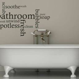 Bathroom Wall Quote Word Cloud, Art Sticker, Decal, Modern Transfer, Tattoo - thumbnail 2
