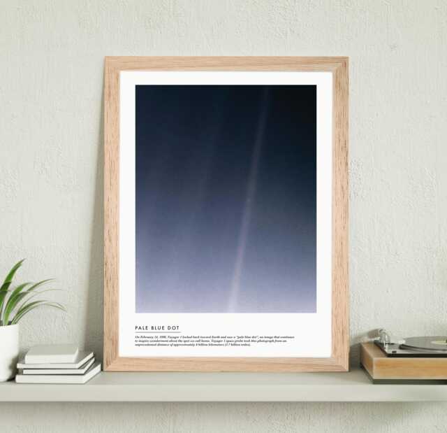 Pale Blue Dot Space Poster. Home Wall Decor Office Art Frame Nasa Earth Planet Handmade Made To Order - image 1