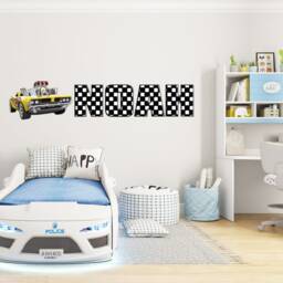 Racing Personalized Wall Stickers Custom Name Teenagers, Children's Room Decorations Removable Decal Home Decor Art - thumbnail 3