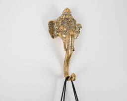 Elephant Bronze Hook, 9 Inch Figurine, Key Hanger, Wall Unique, Antique, Coat Miniature, Ganesh Handmade Decor, Christmas