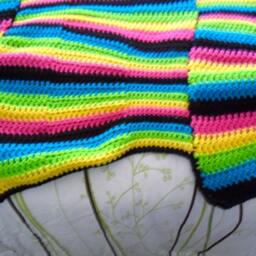 Neon Topsy Turvy Wavy Zebra Stripe Afghan Blanket - 69 In. X 47 - thumbnail 4