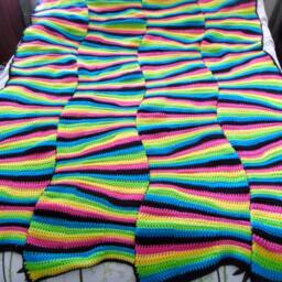 Neon Topsy Turvy Wavy Zebra Stripe Afghan Blanket - 69 In. X 47 - thumbnail 2