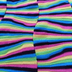 Neon Topsy Turvy Wavy Zebra Stripe Afghan Blanket - 69 In. X 47 - thumbnail 3