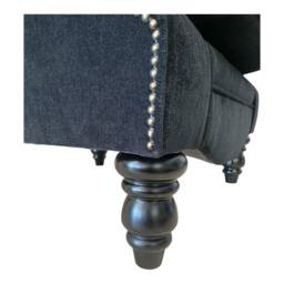 Queen Anne Wingback Fireside Chair Extra Tall Black Wood Accent - thumbnail 3