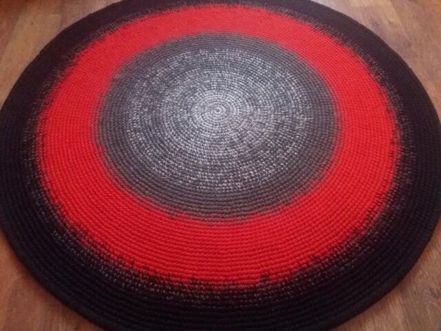 Handmade Wool Round Rug Modern Crochet Area Rug - image 1