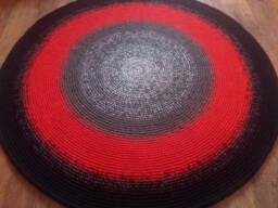 Handmade Wool Round Rug Modern Crochet Area Rug - thumbnail 1