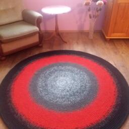 Handmade Wool Round Rug Modern Crochet Area Rug - thumbnail 4