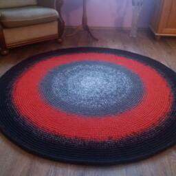 Handmade Wool Round Rug Modern Crochet Area Rug - thumbnail 2