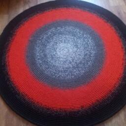 Handmade Wool Round Rug Modern Crochet Area Rug - thumbnail 3