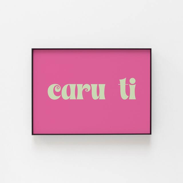 Welsh Art, Caru Ti Print, Romantic Art For Anniversaries, Birthdays, Or Can Be Wedding Decor, Wales Wall Gallery, Love Decorations, Pink - image 1