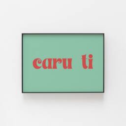 Welsh Art, Caru Ti Print, Romantic Art For Anniversaries, Birthdays, Or Can Be Wedding Decor, Wales Wall Gallery, Love Decorations, Pink - thumbnail 2