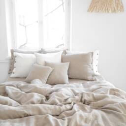 Natural Linen Duvet Cover - 100% Stonewashed Linen, Eco-Friendly Bedding - thumbnail 2