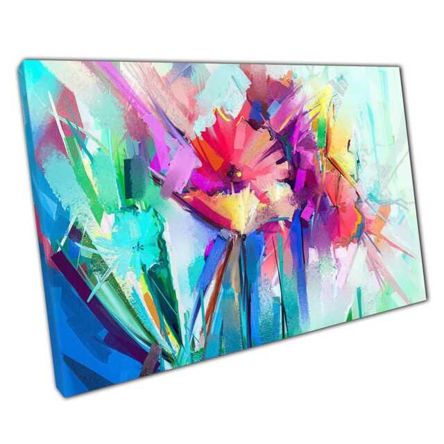 Abstract Floral Canvas Print Modern Botanical Wall Art For Home & Office Contemporary Decor - image 1