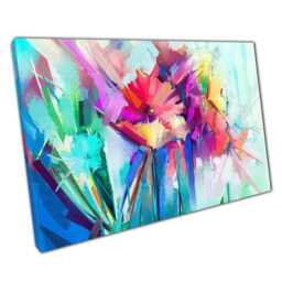 Abstract Floral Canvas Print Modern Botanical Wall Art For Home & Office Contemporary Decor - thumbnail 1
